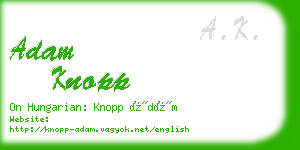 adam knopp business card